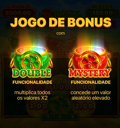 Jogo de bonus 3 Pot Riches Hold and Win.