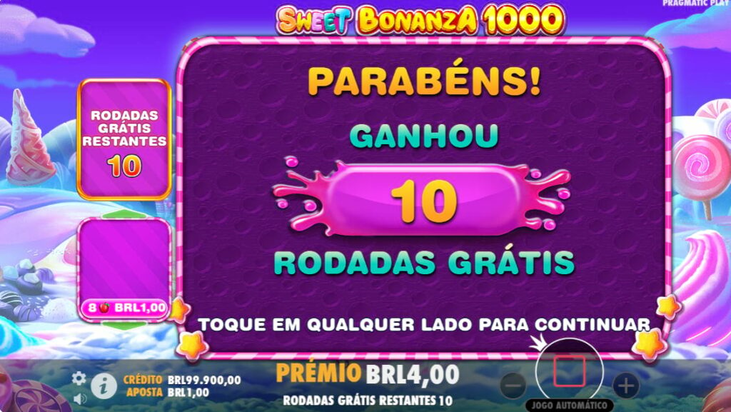 Rodadas Grátis de Sweet Bonanza 1000