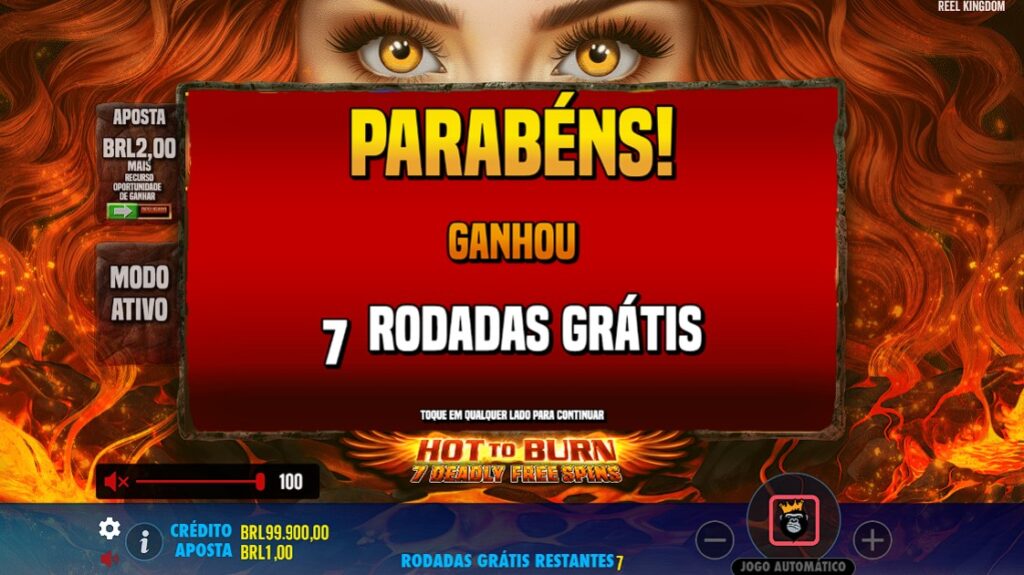 Rodadas Grátis de Hot to Burn 7 Deadly Free Spins