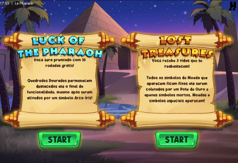 Recursos bônus do jogo Le Pharaoh