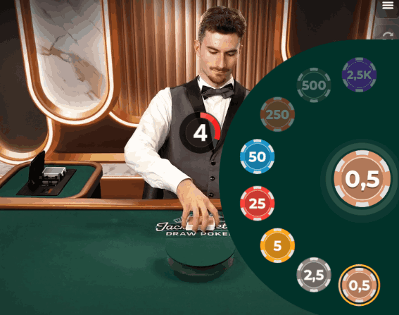 Jacks or Better Draw Poker bets